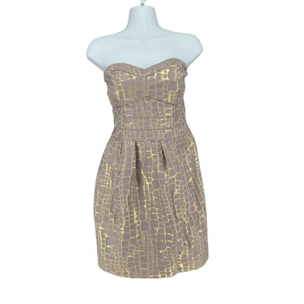 American Eagle Outfitters Womens Dress Mini12 Strapless Y2K Lavender Gold